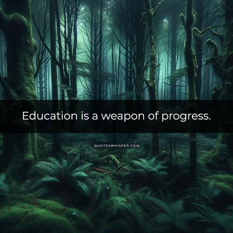 Education is a weapon of progress.