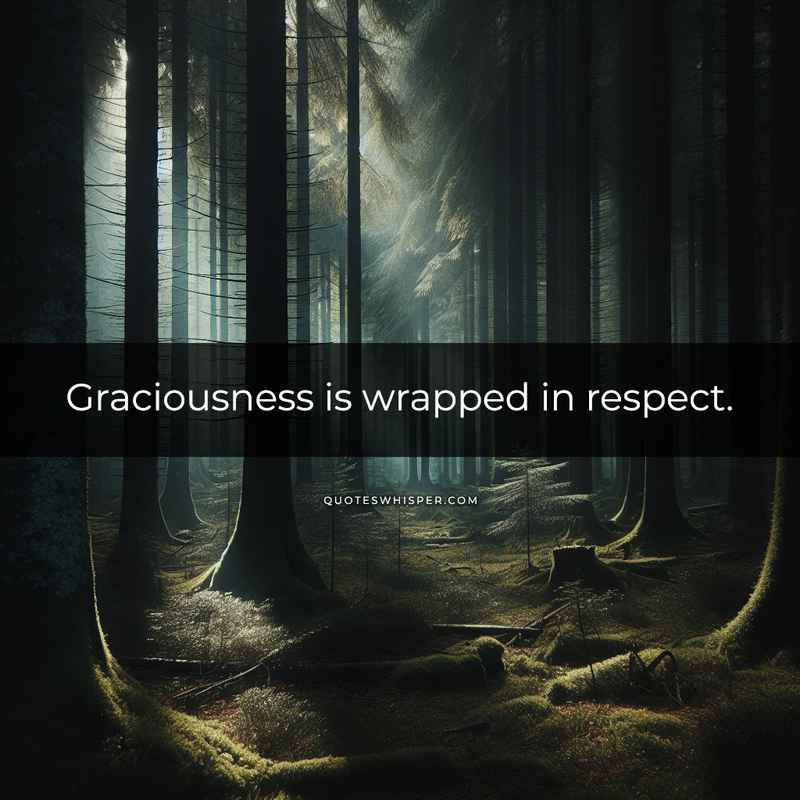 Graciousness is wrapped in respect.
