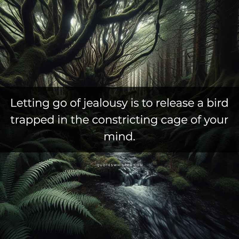 Letting go of jealousy is to release a bird trapped in the constricting cage of your mind.