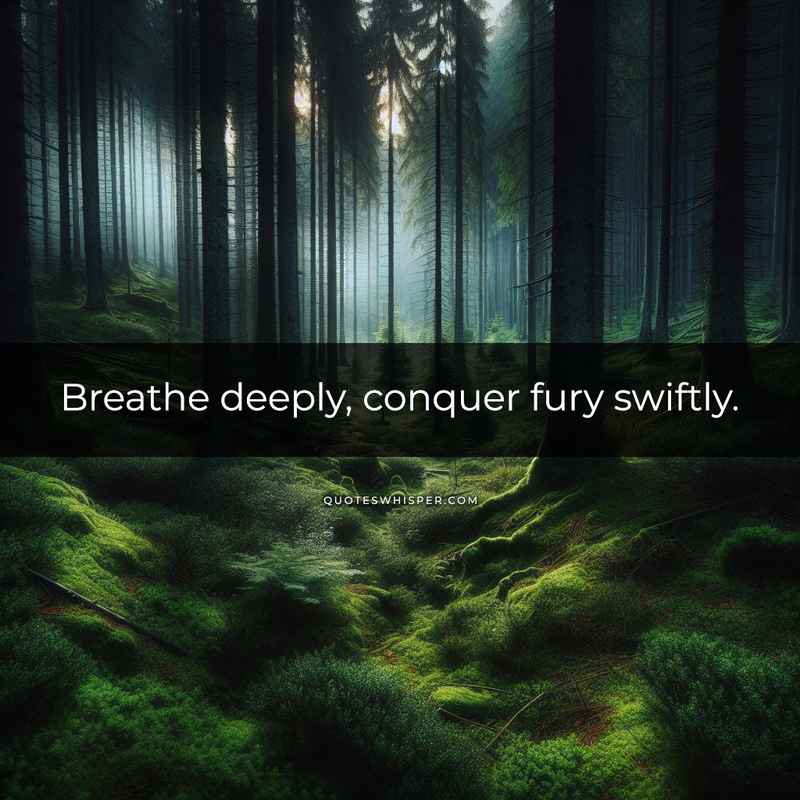 Breathe deeply, conquer fury swiftly.