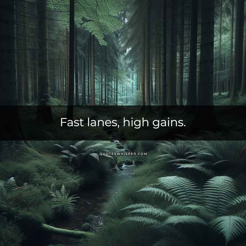 Fast lanes, high gains.