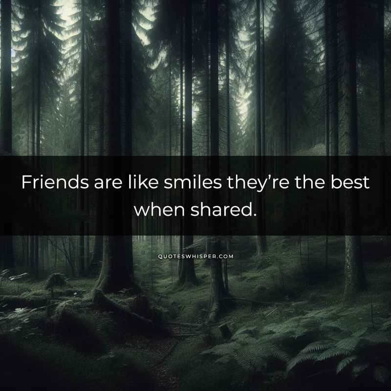 Friends are like smiles they’re the best when shared.