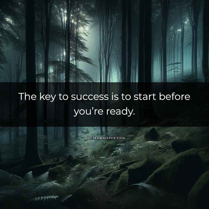 The key to success is to start before you’re ready.