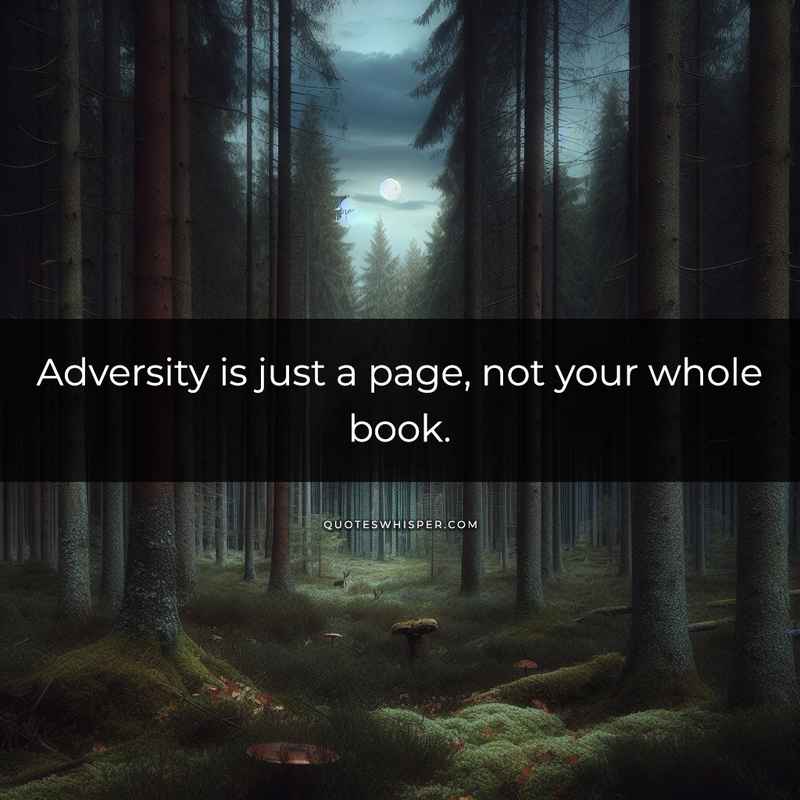 Adversity is just a page, not your whole book.