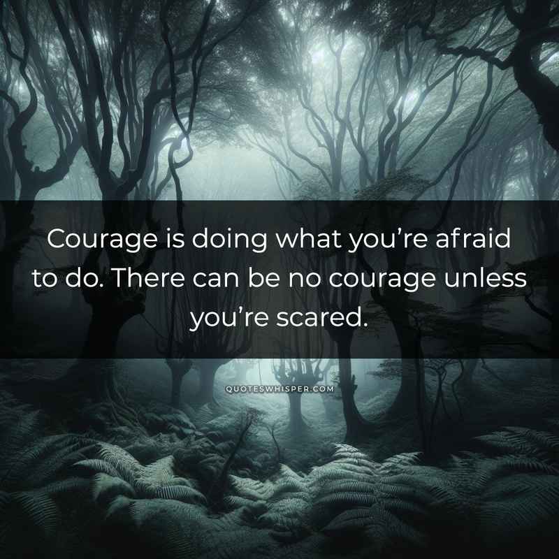 Courage is doing what you’re afraid to do. There can be no courage unless you’re scared.