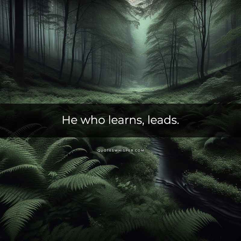 He who learns, leads.
