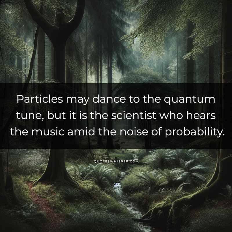 Particles may dance to the quantum tune, but it is the scientist who hears the music amid the noise of probability.