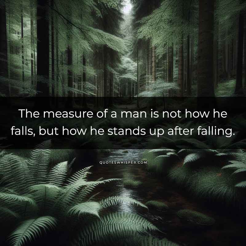 The measure of a man is not how he falls, but how he stands up after falling.