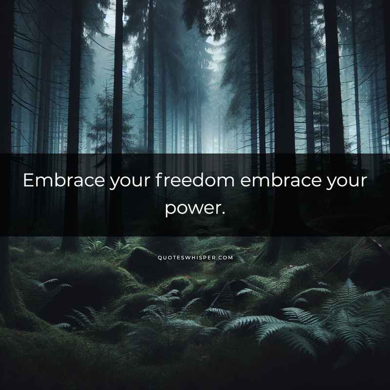 Embrace your freedom embrace your power.