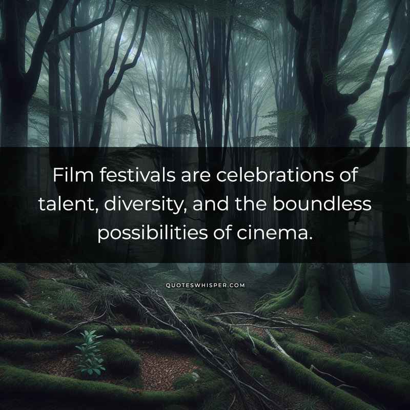 Film festivals are celebrations of talent, diversity, and the boundless possibilities of cinema.