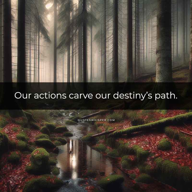 Our actions carve our destiny’s path.
