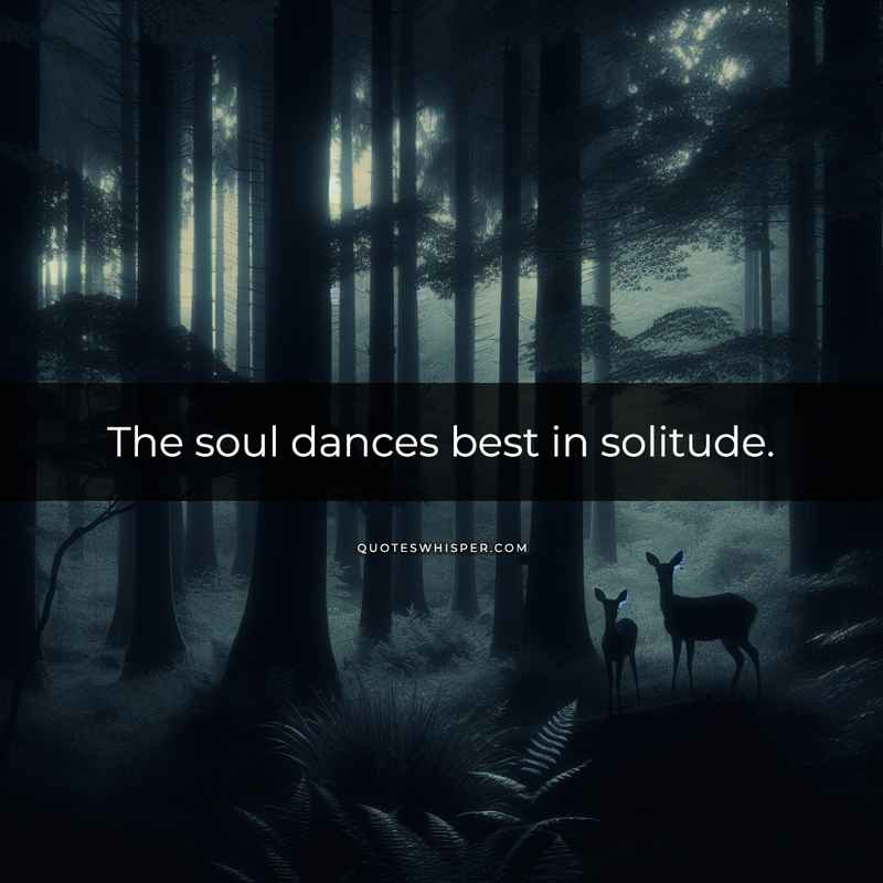 The soul dances best in solitude.