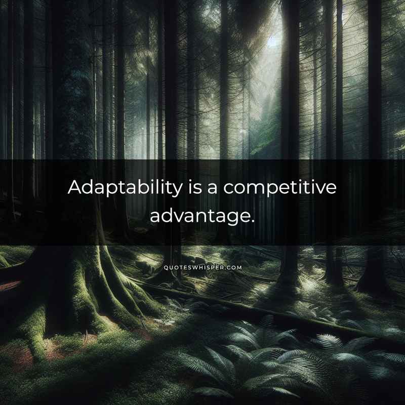Adaptability is a competitive advantage.