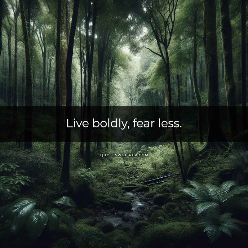 Live boldly, fear less.