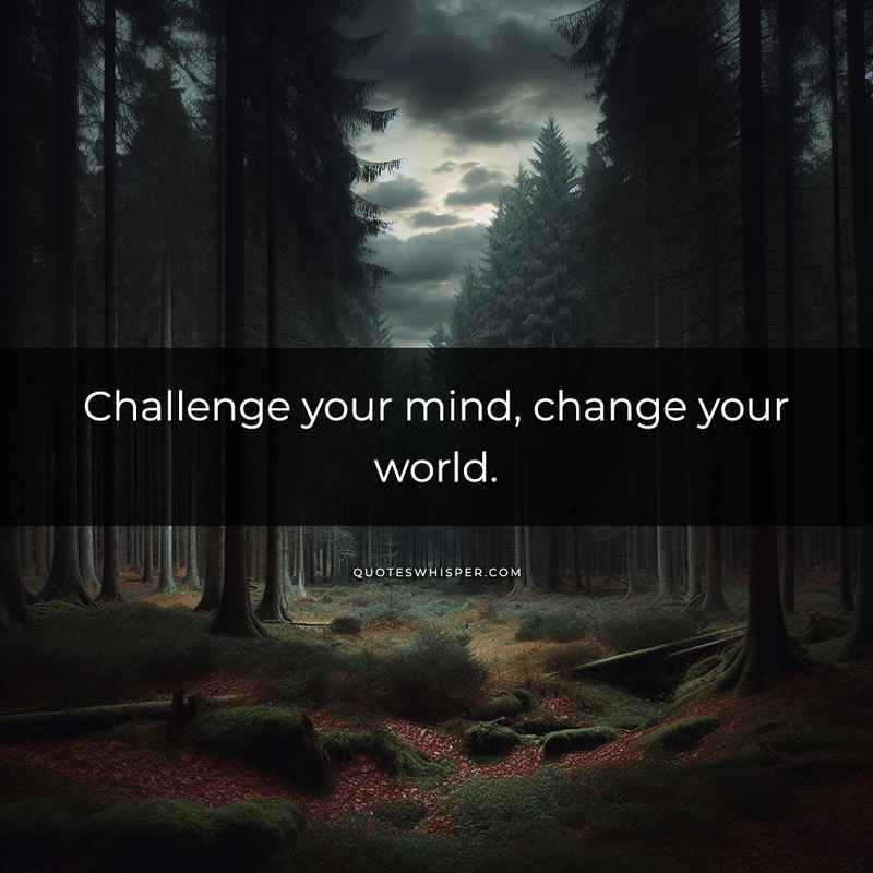 Challenge your mind, change your world.