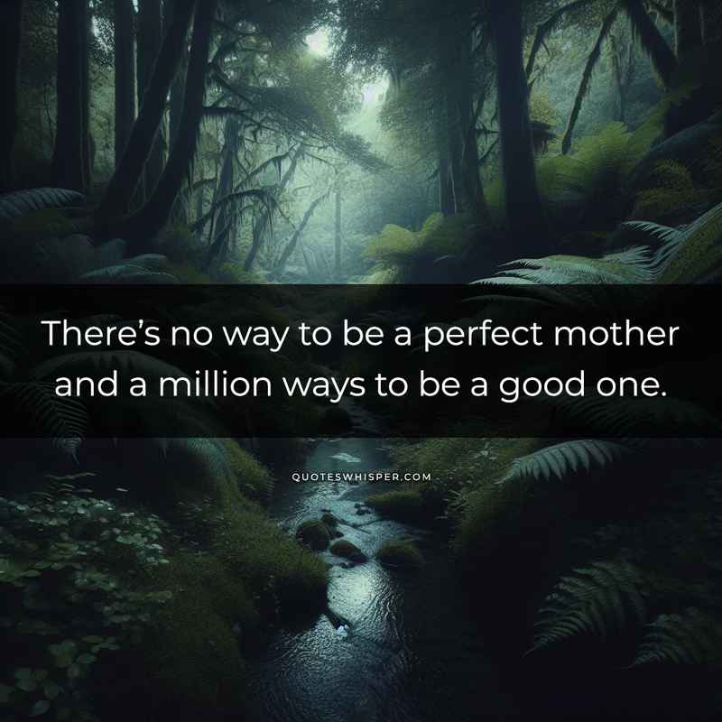 There’s no way to be a perfect mother and a million ways to be a good one.