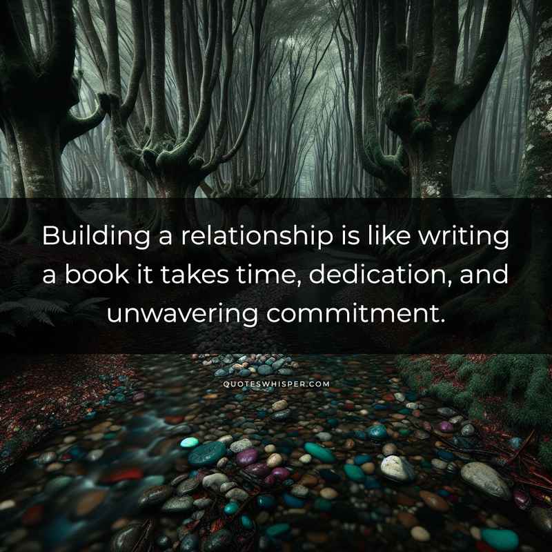 Building a relationship is like writing a book it takes time, dedication, and unwavering commitment.