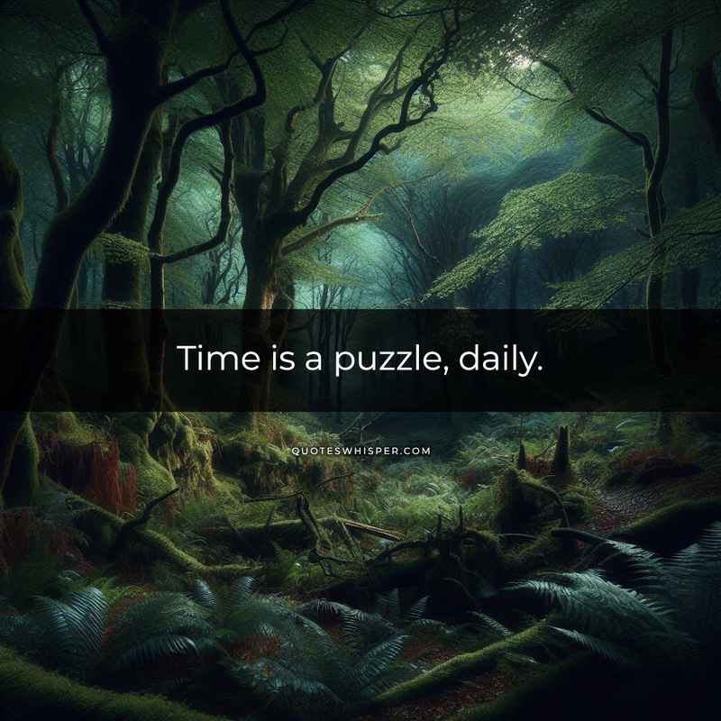 Time is a puzzle, daily.