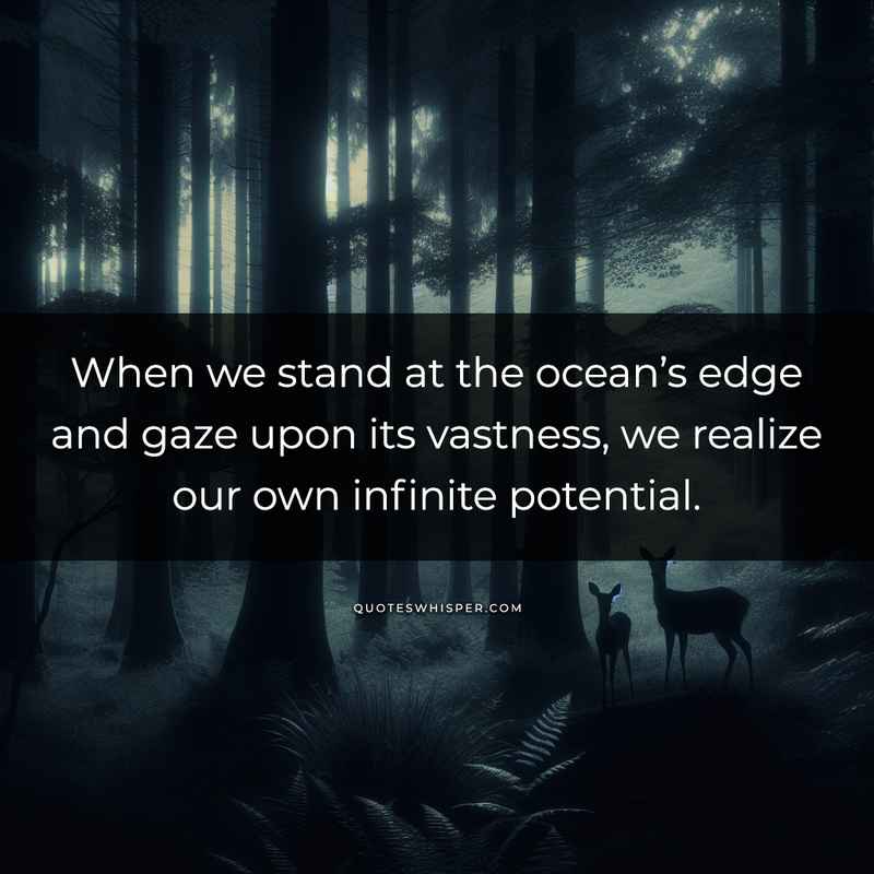 When we stand at the ocean’s edge and gaze upon its vastness, we realize our own infinite potential.