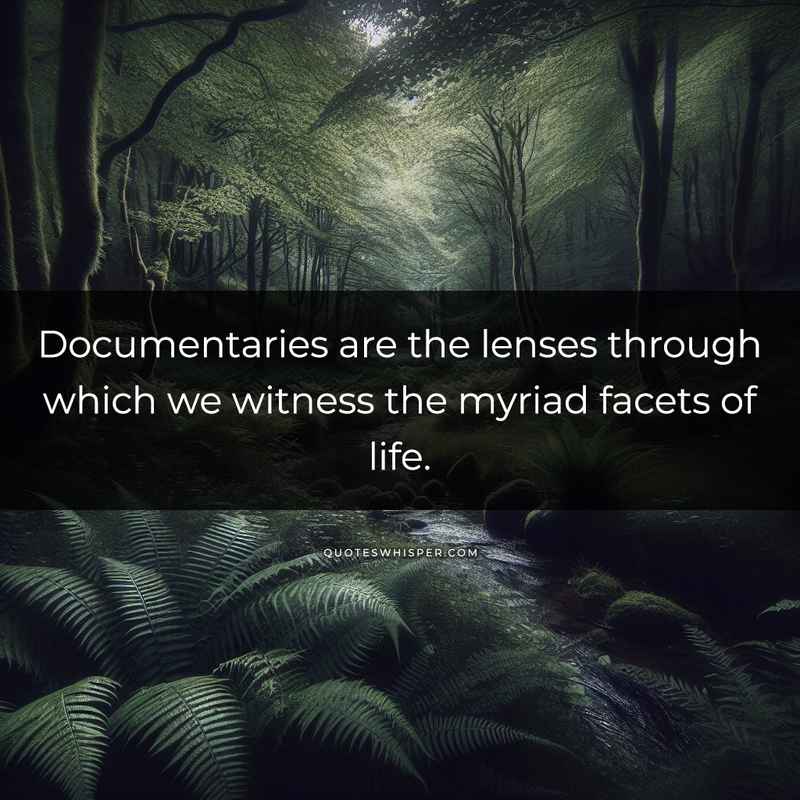 Documentaries are the lenses through which we witness the myriad facets of life.