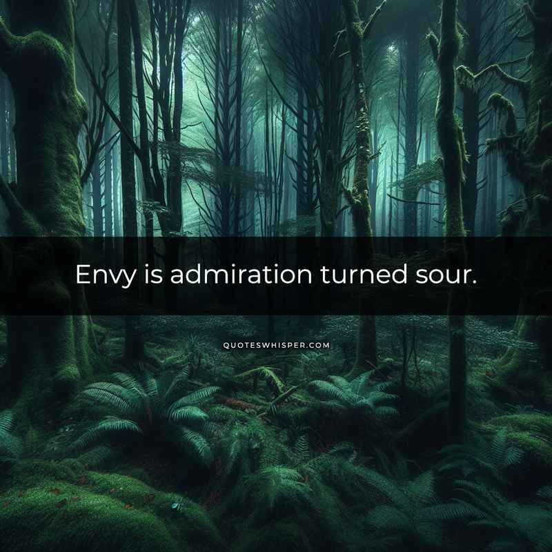 Envy is admiration turned sour.