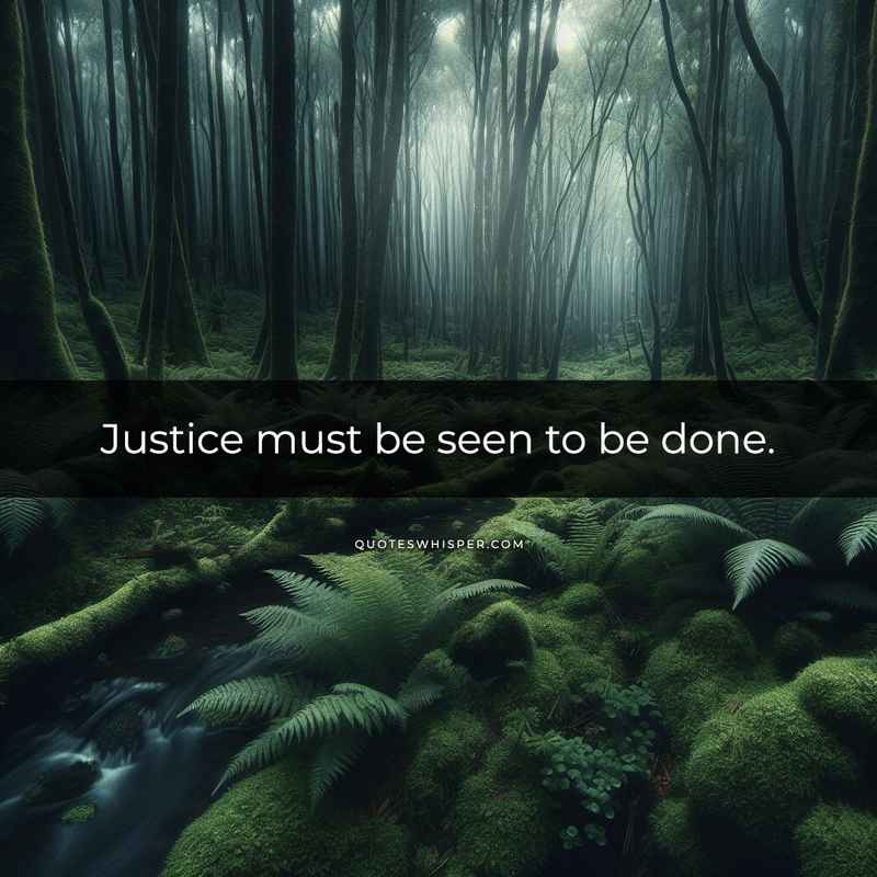 Justice must be seen to be done.