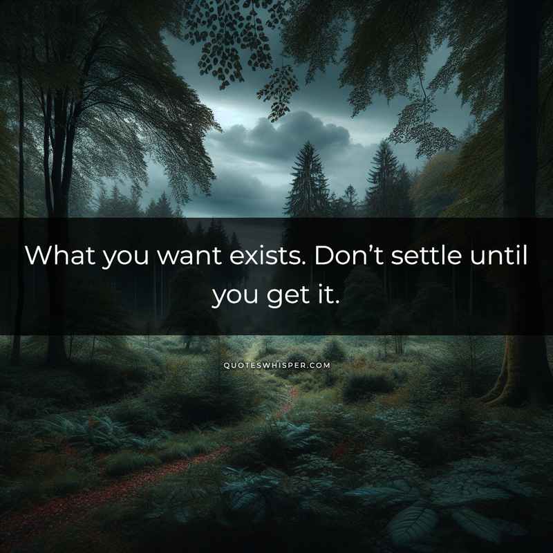 What you want exists. Don’t settle until you get it.
