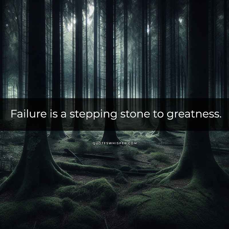 Failure is a stepping stone to greatness.