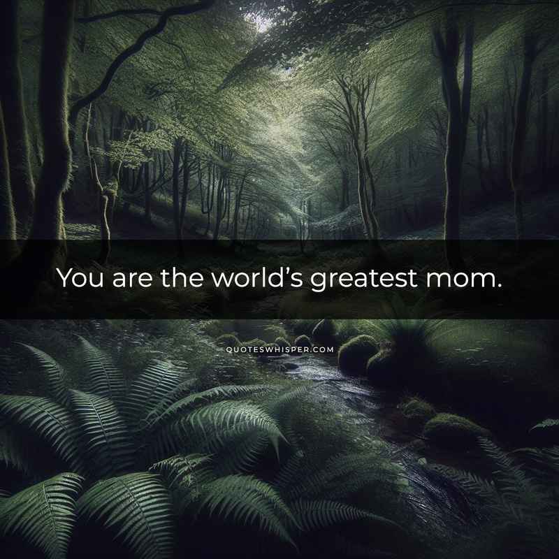You are the world’s greatest mom.