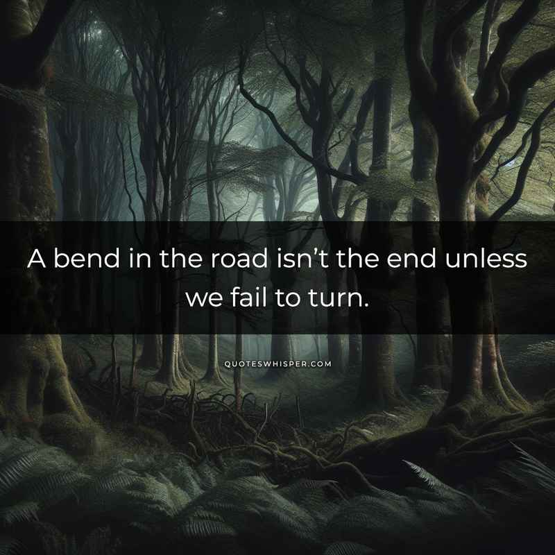 A bend in the road isn’t the end unless we fail to turn.