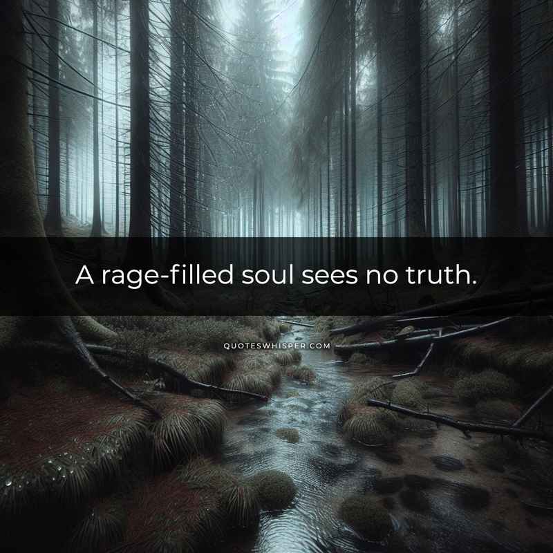 A rage-filled soul sees no truth.