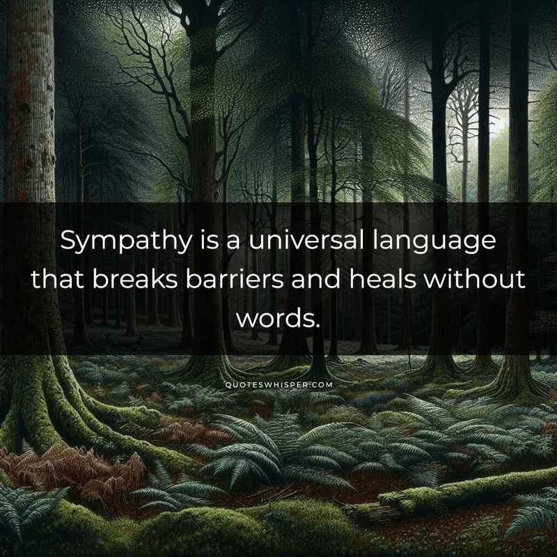 Sympathy is a universal language that breaks barriers and heals without words.