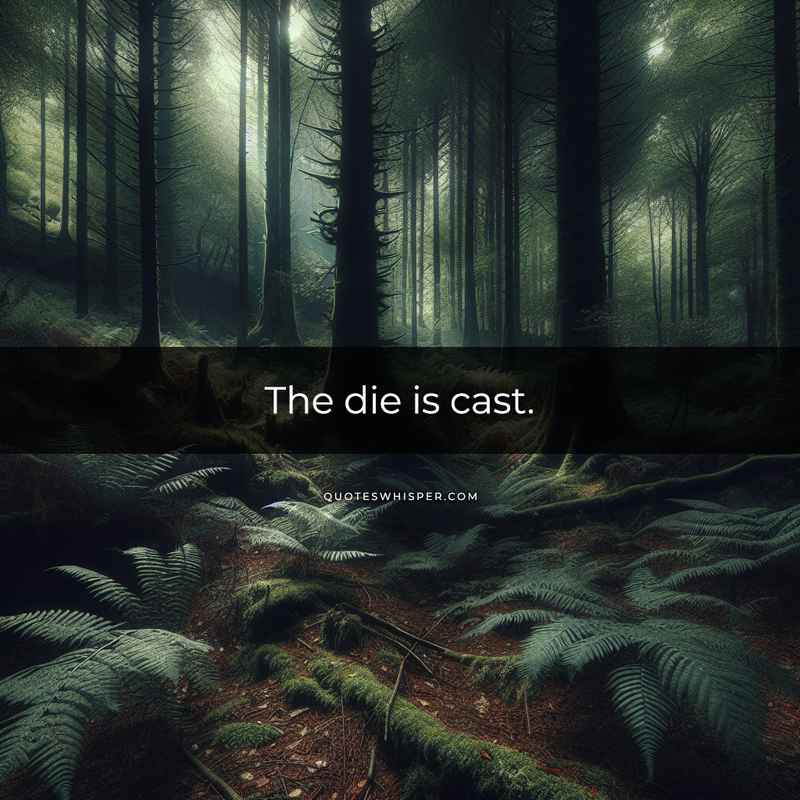 The die is cast.