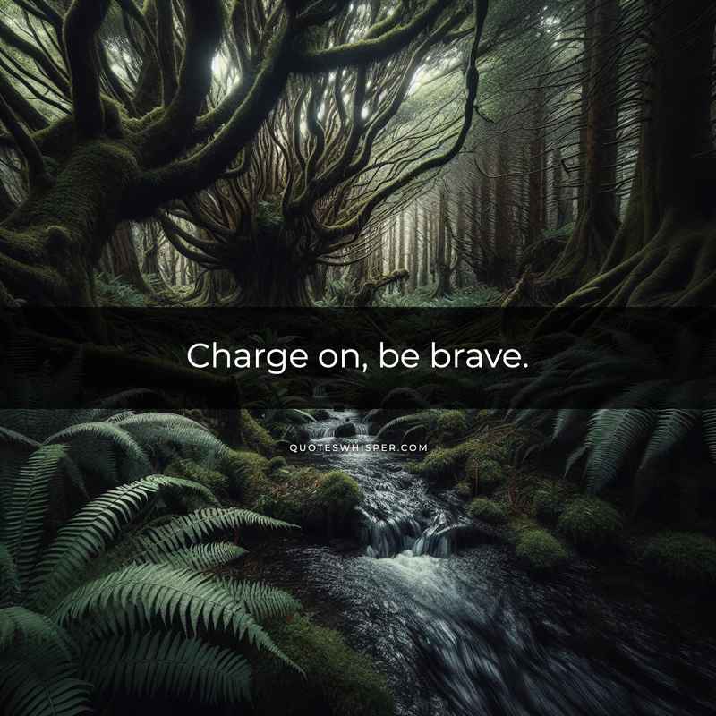 Charge on, be brave.