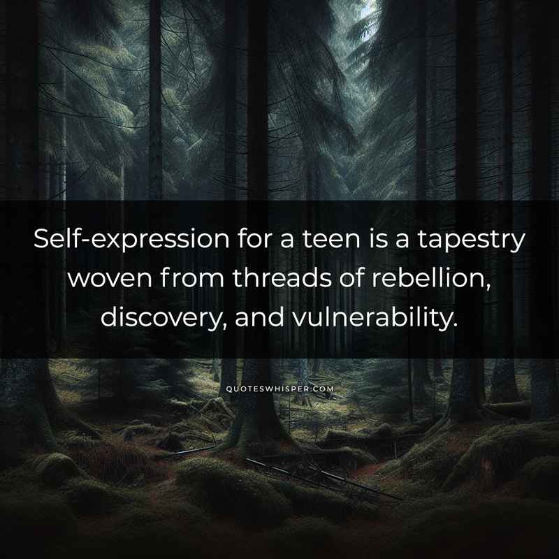 Self-expression for a teen is a tapestry woven from threads of rebellion, discovery, and vulnerability.