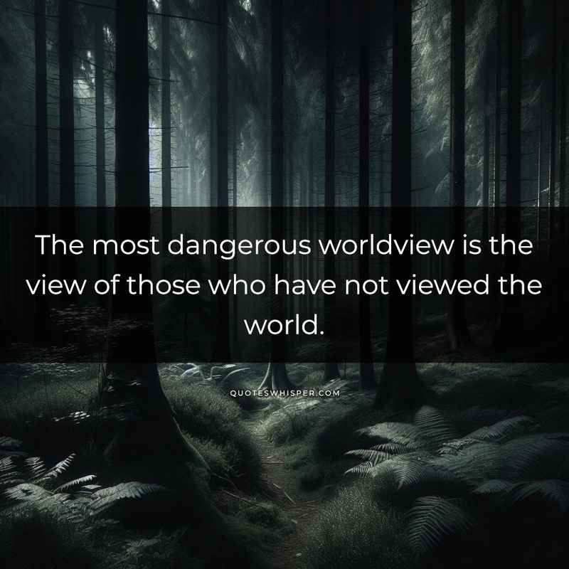 The most dangerous worldview is the view of those who have not viewed the world.