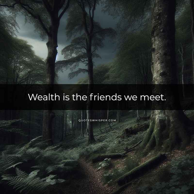 Wealth is the friends we meet.