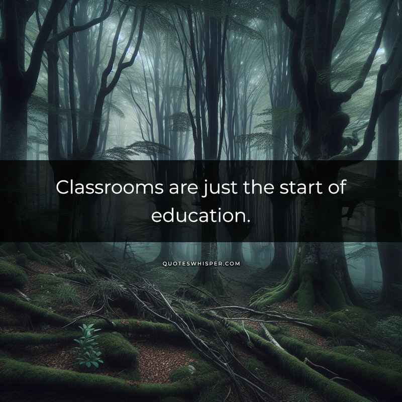 Classrooms are just the start of education.