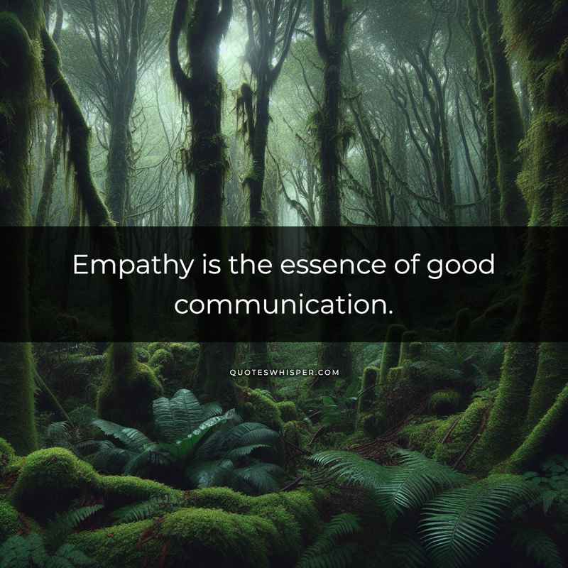 Empathy is the essence of good communication.