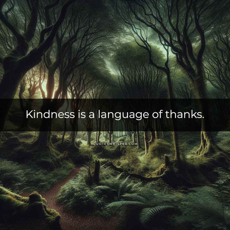 Kindness is a language of thanks.