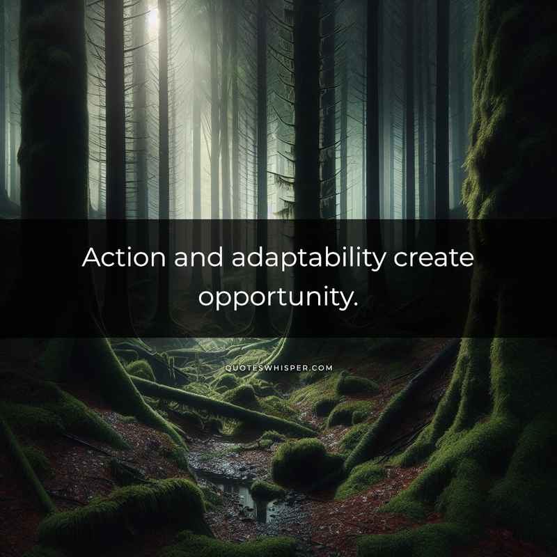 Action and adaptability create opportunity.