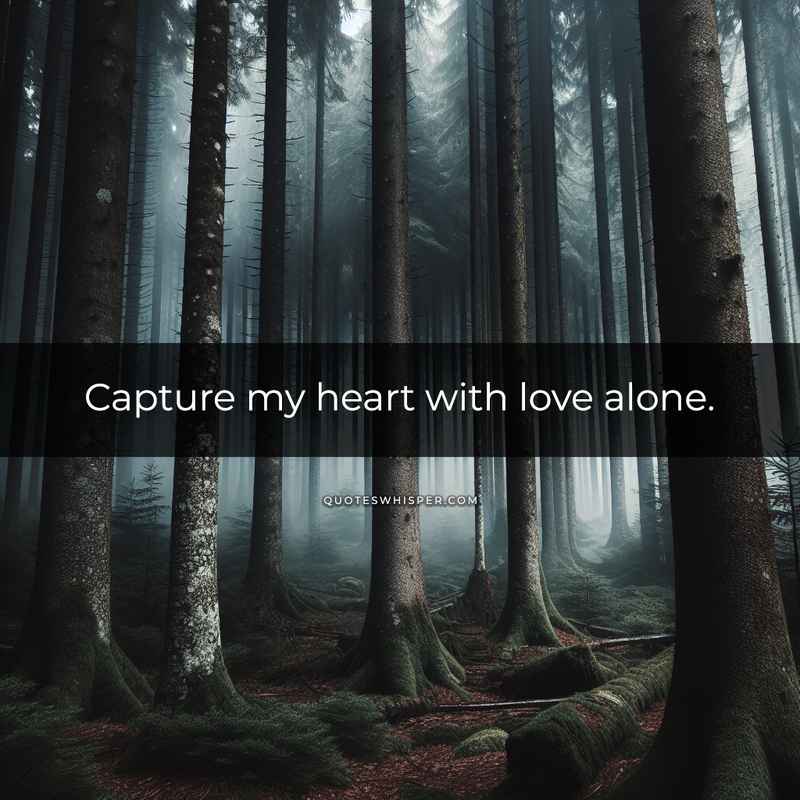 Capture my heart with love alone.