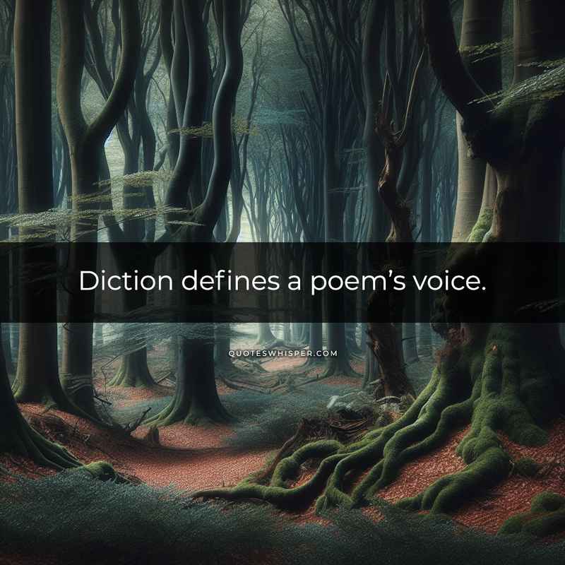 Diction defines a poem’s voice.