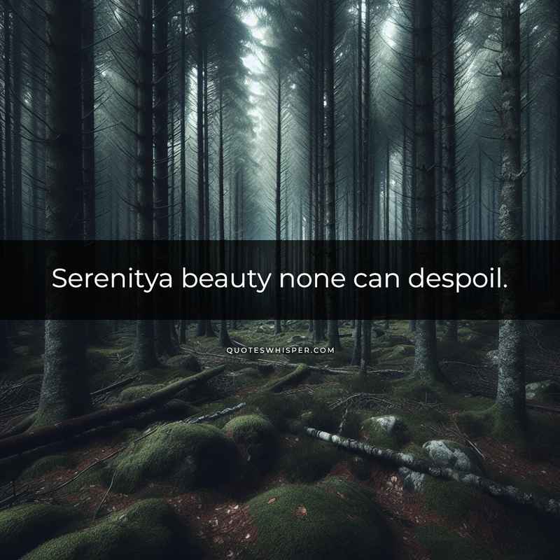 Serenitya beauty none can despoil.