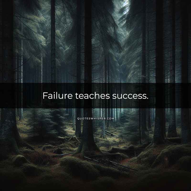 Failure teaches success.