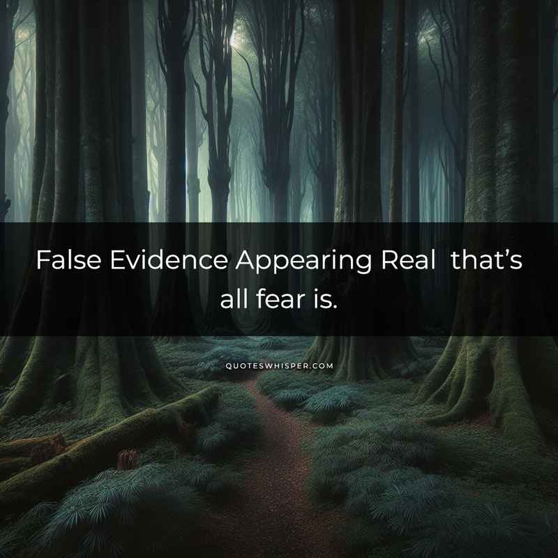 False Evidence Appearing Real that’s all fear is.