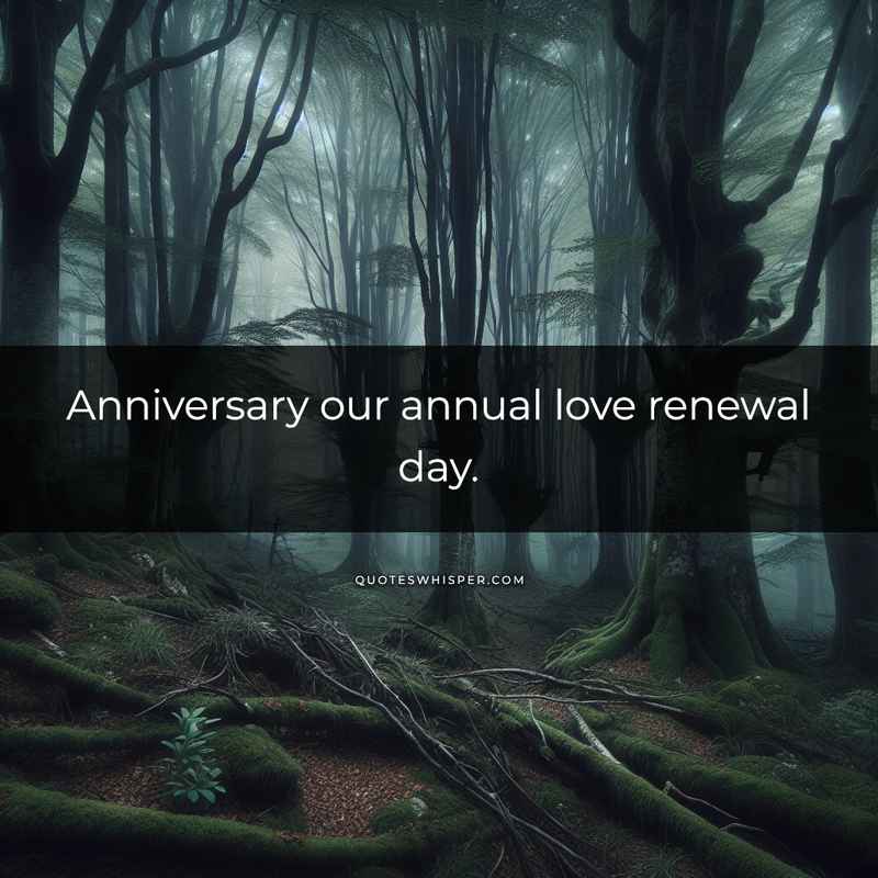 Anniversary our annual love renewal day.