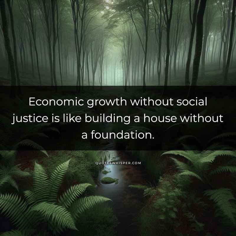 Economic growth without social justice is like building a house without a foundation.