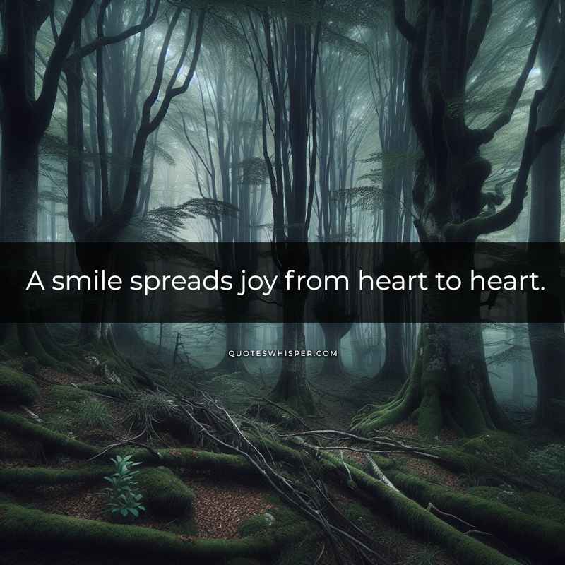 A smile spreads joy from heart to heart.