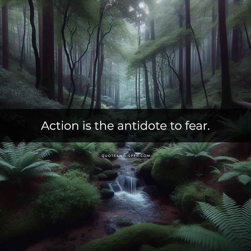 Action is the antidote to fear.